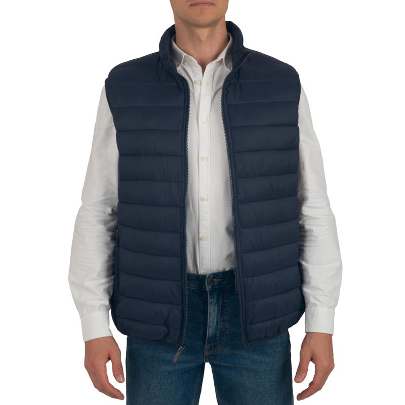 Alpine Swiss Clark Mens Puffer Vest Down Alternative Water Resistant Packable Outerwear Zip Up Pockets Warm Versatile Layer NVY Large - Image 1
